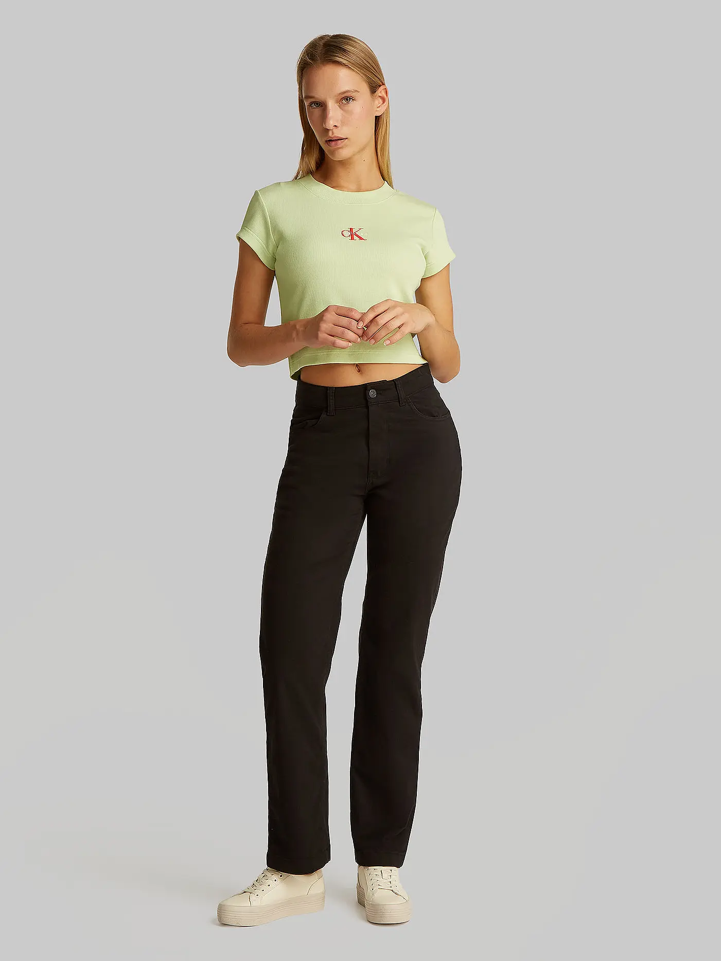 CALVIN KLEIN JEANS | T-Shirt Cropped Fit | hellgrün